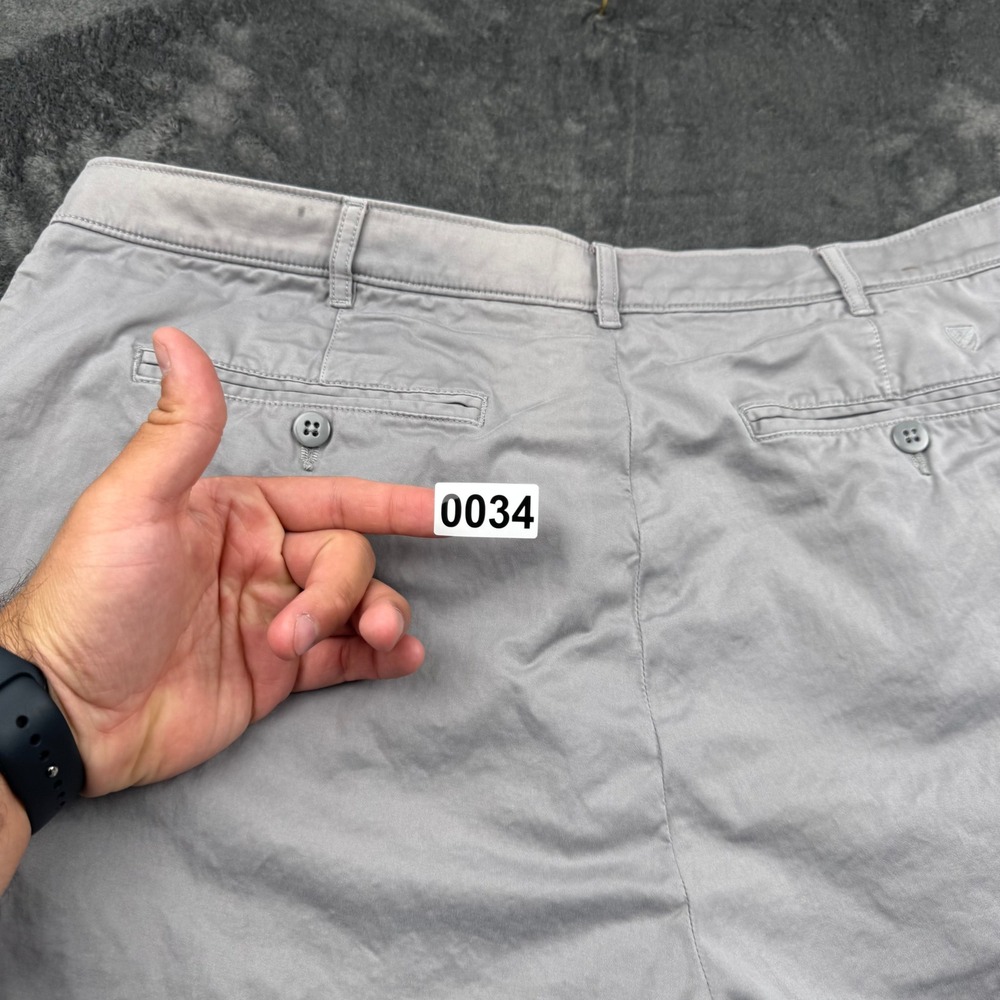 Cremieux Mens Gray Cotton Stretch Chino Shorts Size 40 Flat Front Classic Casual - Picture 11 of 11